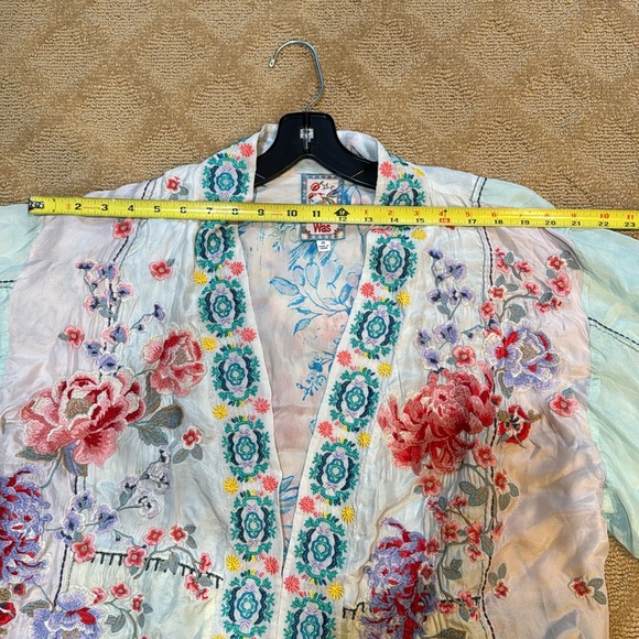 Embroidered Johnny Was Silk Kimono - Picture 8 of 13